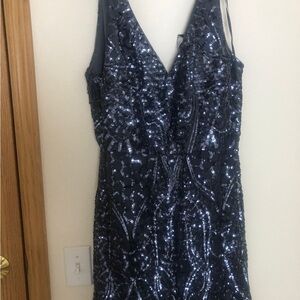Night Way Collections Strapless Black Sequin Dress size 18W